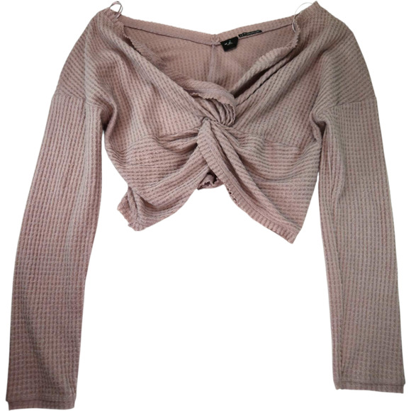 Urban Outfitters Out From Under Twist Front Thermal Top Pink L Cozy Y2K Cottage - Picture 1 of 14